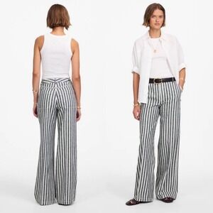 Madewell The‎ Zoe Relaxed Wide Pant in Linen-Cotton Blend Size 8Tall